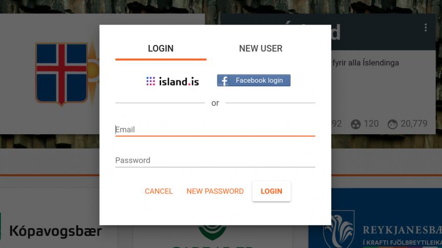 Login & Registration screen